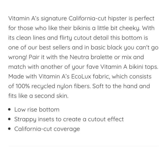Vitamin A NWT 2 Piece Set Bikini Neutra California Cut Hipster Halter Bralette - Picture 12 of 12